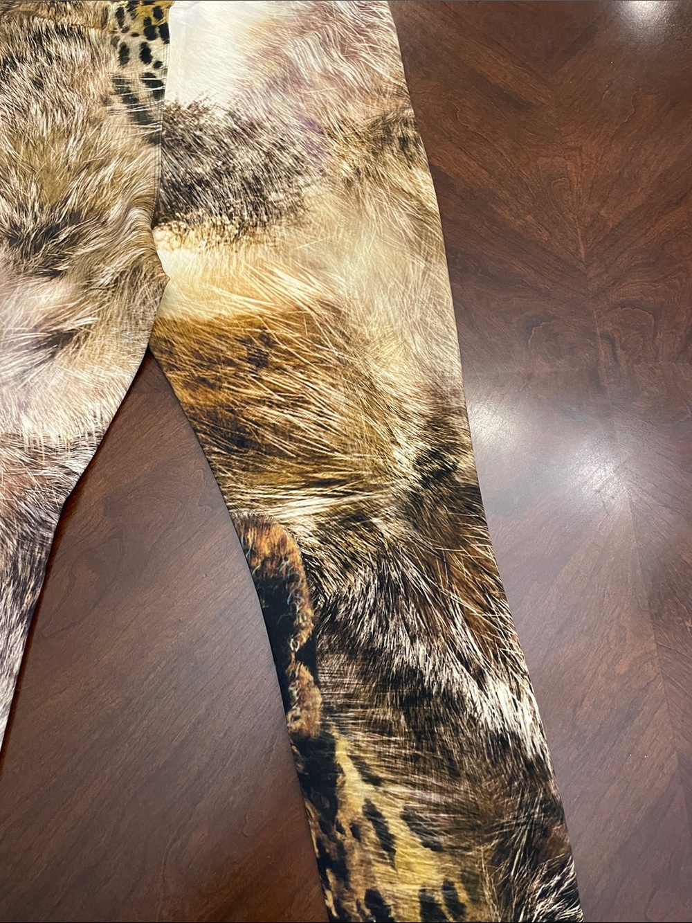 Express Leopard Face Print Leggings in Yellow, Brown, Black - Picture 13 of 16